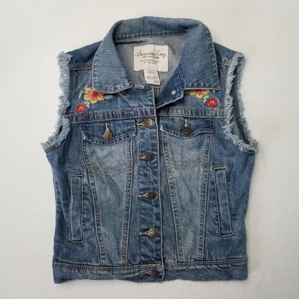 FREE SHIPPING Women's Vest XS Denim Sleeveless Jean